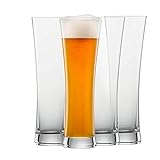 SCHOTT ZWIESEL Weizenbierglas Beer Basic 0,5 l (4er-Set), geradlinige Weizengläser für Weizenbier, spülmaschinenfeste Tritan-Kristallgläser, Made in Germany (Art.-Nr. 130007)