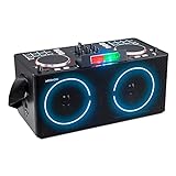 MEDION X61420 Party-Soundsystem mit DJ-Controller (Partylautsprecher, Akku, Farbige LED, 8 multifunktionelle Performance Pads pro Deck, Bluetooth, 2 x 20 W RMS)