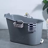 Mobile Badewanne, Ideal für das kleines Badezimmer, 97x52x65cm, Stylisch und Stimmungsvoll (Grey)