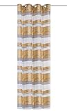 HOME WOHNIDEEN Ösenschal/Fertigschal NAIKE aus blickdichtem Dekostoff mit Jacquard-Querstreifen mit Glanzgarnen, 245 x 140 cm (h x b) | Farbe:, Farbe:Gold