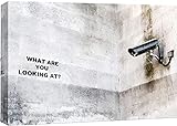 HD-Druck Kunstdrucke Was seht ihr?-Überwachungskamera-Banks Street Art Leinwand Stretching Galerie Verpackung (30x40cm/12x16inch) Innenrahmen