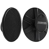 Ithyes Silikon Duschbürste,Körperbürste,Badebürste,Silicone Body Scrubber,Trockenbürste Körper,Peeling Bürste,Schaumt gut Leicht zu Reinigen Hygienischer Massagebürste Körper 1 Stück (Schwarz)