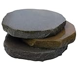 Splittprofi Trittplatte aus Naturstein grau braun ca. D= ca. 30cm Trittstein Stepstone rund 1 Stück Kanten gebrochen