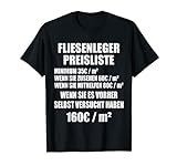 Fliesenleger Preisliste lustig Fliesenlegermeister Sprüche T-Shirt