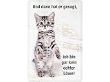 Blechwaren Fabrik Braunschweig GmbH Und dann hat er gesagt. Katze Löwe Blechschild 20 x 30 cm PC 300/479