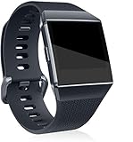 Sago Kompatibel mit Fitbit Ionic, Ersatzband, klassische Metallschnalle, Armband für Damen und Herren (groß (17 cm - 20,6 cm), schwarz)