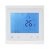 Decdeal Raumthermostat 5A Programmierbare WiFi LCD Digital Display Touchscreen Thermostat mit Sprachsteuerung Funktion 0.5 ° C Genauigkeit für Fußbodenheizung Wasserheizung