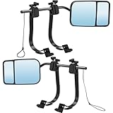 CICMOD 2 Stück Wohnwagenspiegel Universal Zusatzspiegel Doppelter Konvexer Abschleppspiegel für Wohnmobile Caravan PKW Auto Anhänger Links + R
