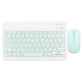 10 Zoll Slim Combo Kabelloses Tastatur Maus Set, Leises Kabelloses Bluetooth Tastatur Maus Set, 1600 DPI, für Handy Laptop.(Grün)