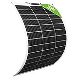 ECO-WORTHY 130 Watt 12 Volt flexibles monokristallines Solarpanel für Wohnmobile Camper Van Boote und mehr