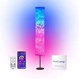 Led Stehlampe Dimmbar, Stehlampe Wohnzimmer Led RGB Stehlampe, 32 Farben LED Stehlampe Farbwechsel mit Fernbedienung APP, Timer und Memory-Funktion, für Wohnzimmer Spielzimmer