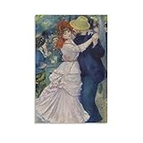 YGTD Pierre-Auguste Renoir Dance at Bougival Malerei Poster coole Kunstwerke Gemälde Wandkunst Leinwanddrucke Hängende Bild Heimdekoration Poster Geschenkidee 50 × 75 cm