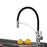 Homelody Wasserhahn Kueche Schwarz küchenarmatur 360° drehbar Silikon in Lebensmittelqualität Wasserhahn Küche Armatur Spüle Mischbatterie Einhebel Spültischarmatur…