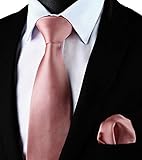 Enlision rosa Seide Krawatte Herren Hochzeit Krawatten und Einstecktuch Set einfarbig in verschiedenen Farben