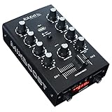 Ibiza - MIX500BT - Semiprofessioneller 2-Kanal-Mixer mit Mikrofon- und Line-Eingängen sowie Kopfhörer-, RCA- und Aufnahmeausgängen - Bluetooth & USB - Schwarz