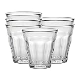 Duralex 1026AB06C0111 Picardie Six Trinkglas, Wasserglas, Saftglas, 220ml, Glas, transparent, 6 Stück