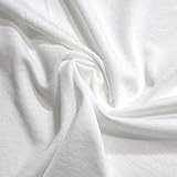 TOLKO 50cm Jersey Stoff für Shirt Kleid Rock | Knitterarm und angeraut | Modestoff Dekostoff zum Nähen/Dekorieren | 130cm breit Kleiderstoff Kostümstoff Hochzeitsstoff Meterware (weiß)