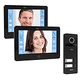 ELRO PRO PV40 Full HD Video-Türsprechanlage mit 2 Farbbildschirmen-Mit Voicemail-13 Klingeltöne-Modernes Design, 2 Familien