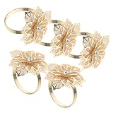 BEBEMOKO 5st Serviettenschnalle Aus Metall Rentier Serviettenringe Serviette Aushöhlen Serviettenkreis Serviettenringe Gold Strass-Serviette Herbst Serviette Wolfram Halter Legierung G