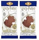 Jelly Belly Harry Potter Schokofrosch 2er Pack (2x15g) mit Sammelkarte von berühmten Hexen und Zauberern, Milchschokolade mit Puffreis