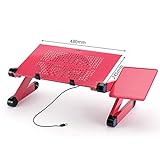 THBEIBEI Laptop Stand Desktop-Erhöhter Kühler Folding Hebe Hoch-Fuss-Auflage Schwimmunterstützungsbasis Bewegliche Multifunktions-Universal- (Color : Rose red, Size : 48 * 24.5cm)