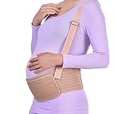 MOXIN Bauchband für Schwangere Schwangerschaftsband Weich, Atmungsaktiv für Die Schwangerschaft Stützt mit Schultergurten Geeignet Rücken Bauch Schwangerschaftsgurt Stützgürtel,Flesh