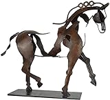 DINGYGJ Adonis Metall-Pferdskulptur, Ornament, Dekoration, 3D-Handarbeit, durchbrochenes Pferd, rustikal, stehend, Cowboy-Pferd, Geschenk (Farbe: ohne Licht)