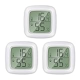 PAIRIER Mini LCD DigitaThermometer Hygrometer 3 Stück luftfeuchtigkeitsmesser Thermometer Innen Geeignet für Babyzimmer,Seniorenzimmer,Arbeitszimmer,Weinkeller usw.