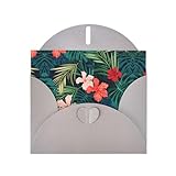 Graue Grußkarte mit leeren Karten und Umschlägen, sommerlicher hawaiianischer Druck, perfekt für Geburtstag, Hochzeit, Valentinstag