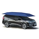 Lixiabeidai Autozelt-Abdeckung, abnehmbare Carport faltbar tragbarer Autoschutzauto-Regenschirm-Regen- und Sonnenschutz (vollautomatisch),Blue-4.2m