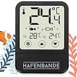 ADE Aquarium Thermometer digital zum Kleben von außen | Temperaturanzeige -10 - +60°C | einstellbarer Überwachungsbereich | transparent