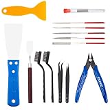 OLYCRAFT 23PCS 3D-Druckerdüsen-Reinigungswerkzeuge Und Entfernungswerkzeuge Das Kit Enthält Ein Spachtel, Drahtbürste, Drahtbündelschneider, Schabermesser, Diamantfeilen U