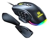 Seenda RGB Gaming-Maus mit Kabel, 8/14 programmierbaren Tasten, optischer Sensor mit 1000-10000 DPI, Gamer-Maus mit Chroma-RGB-Hintergrundbeleuchtung, ergonomisches Design für professionelle Gamer