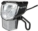 BÜCHEL Tour Dynamo Lampe mit Standlicht und StVZO Zulassung I 45 LUX Fahrradlampe vorne, LED Standlicht, Fahrrad Scheinwerfer, LED Fahrradlicht vorne