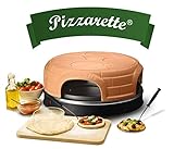 Emerio Pizzaofen, PIZZARETTE das Original, handgemachte Terracotta Tonhaube, neues PRE-BAKE Design, für Mini-Pizza, echter Familien-Spaß für 4 Personen, PO-115847.1