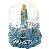 Schneekugel Prinzessin mit Glitzer - Hochwertige Schüttelkugel aus Glas | Dekofigur Königin mit Schnee im Glas | Deko Eiskönigin Kugel Höhe 9 cm [1 Stück]