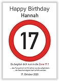 Unbekannt Verkehrsschild - Bild - 17. Geburtstag - Wunschname - personalisiertes Geschenk - Kunstdruck - Geschenkidee