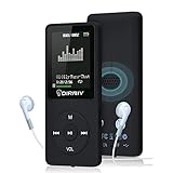 LANGSEN 8 GB MP3-Player, 40 Stunden Spielzeit, unterstützt FM-Radio, Hi-Fi-Sound, Potable Audio Player Eingebauter Lautsprecher, Voice Recorder, Textlesen, Unterstützung bis zu 64 GB (Schwarz)