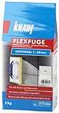 Knauf Flexfuge Universal 5 kg Weiß, universell einsetzbar für ein besonders glattes Fugenbild auf Wand & Boden im Innen- & Außenbereich, schnellhärtender Fugenmörtel auf Zementbasis