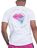 Sleepdown Herren Mens Love Island Thirst Trap Lips Tshirt (L, White) T-Shirt, L