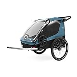Thule Courier Fahrradanhänger Hunde, Fahrradanhänger für 2 Kinder Aegean Blue One-S