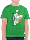 Kinder Fahnen und Flaggen - Ireland Umriss Vintage - 104 (3/4 Jahre) - Grün - t-Shirt Ireland - F130K - Kinder Tshirts und T-Shirt für Jungen