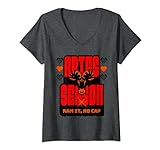 Damen Y2K Aries Season Ram It No Cap Astrologie-Grafikdruck T-Shirt mit V-Ausschnitt