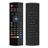LDAMAI MX3 Air Mouse Remote Keyboard, 2.4G Mini Wireless Keyboard Air Mouse Multifunktionale Infrarot-Lernfernbedienung Für X96 Mini KM9 A95X H96 MAX Android TV Box (Color : MX3-M)