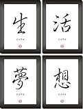 LEBE DEINEN TRAUM - China - Japan Kanji Kalligrafie Schrift Zeichen Bilderset Asiatsche Dekoration