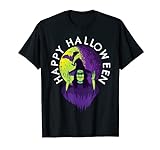 Happy Halloween Gruselige Hexe und Vampir Fledermaus in Vollmond T-Shirt