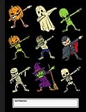Dab Pumpkin Skeleton Ghost Alien Zombie Halloween Notebook: Pumpkin Spice Fall Autumn - 8.5' X 11' - Wide Ruled - 120 Pages