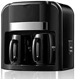 HONYGE LXGANG Kaffeemaschine. Kaffeevollautomat, Espressomaschine Haushalt Drip Doppel Cup Kaffeemaschine, Warmhalte Auto-Off-Funktion Anti-Drip-System