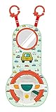 Impulse Baby - Kinder-Spielzeug Auto Matte – Spielzeuglenkrad 0 bis 18 Monate für Autositz - Nach hinten gerichtete Autositz-Reise-Spielmatte für Babys – Ton und Licht - Quietsch und Raschel-Spielzeug