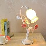Chao Zan Tischlampe Tischleuchte Jugendstil im Vintage Look, Nachttischlampe,Metall und Glass Schreibtischlampe,E27 Fassung 230V E27 max. 60W （Keine Glühbirne）